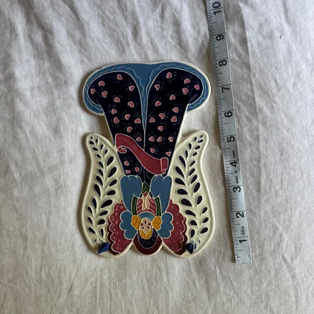 J Dubin Designs Colorful Eclectic Hanging Ceramic Angel